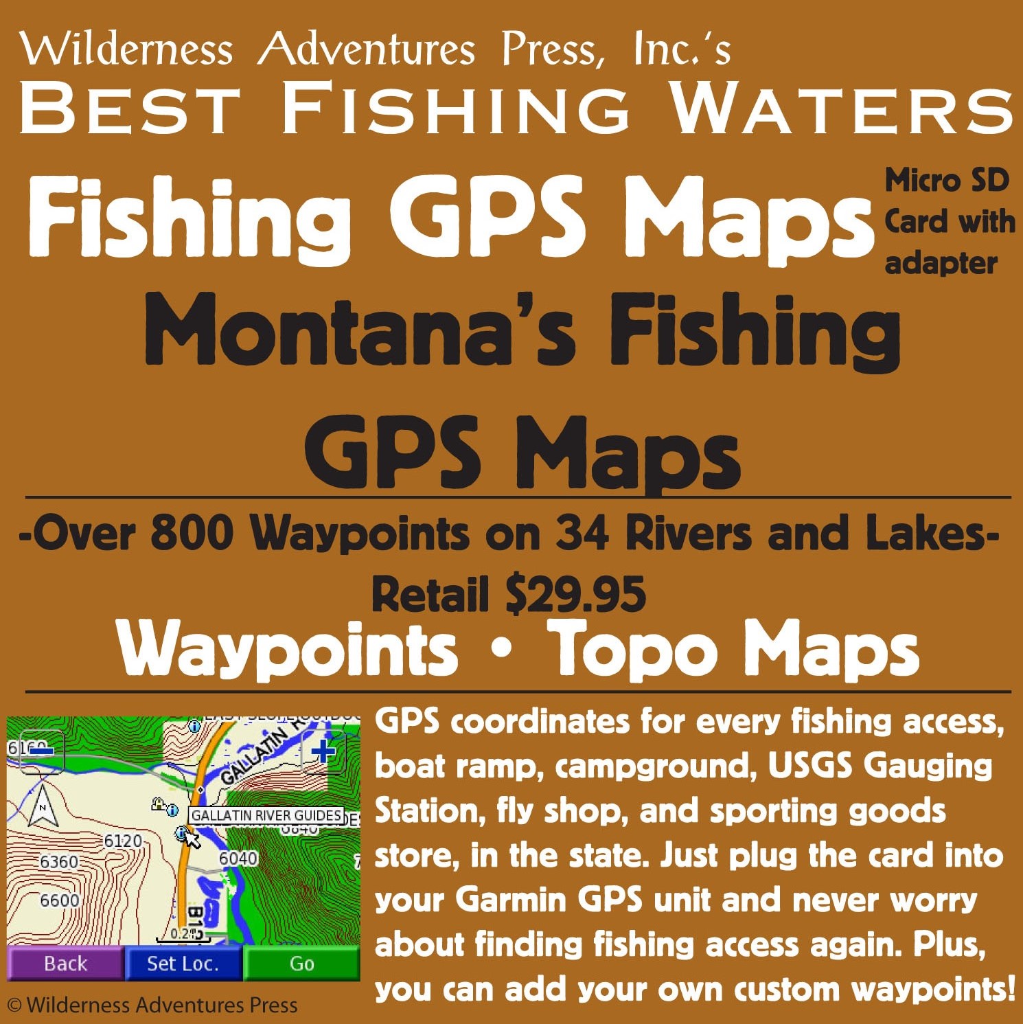 Montana GPS Fly Fishing Card